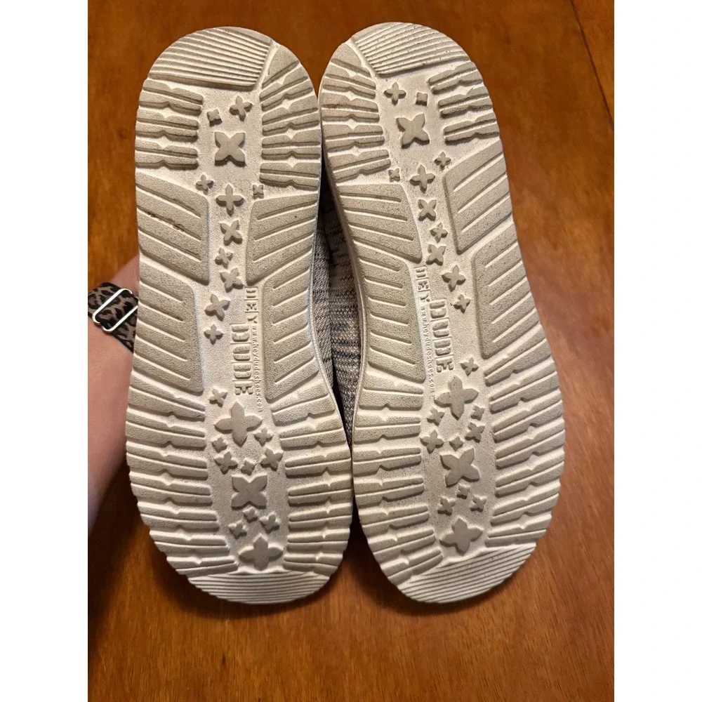 Hey Dude Wendy Sox Light Pink Marled Knit Slip On Loafers Shoes Womens 10